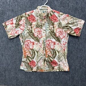 Kahala John Severson Floral Pattern Short Sleeve Button up Hawaiian Shirt Large